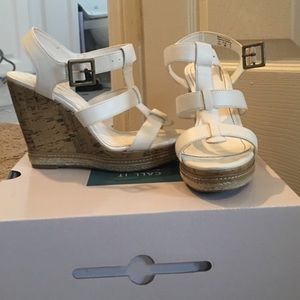 Call it Spring White Wedge Sandals